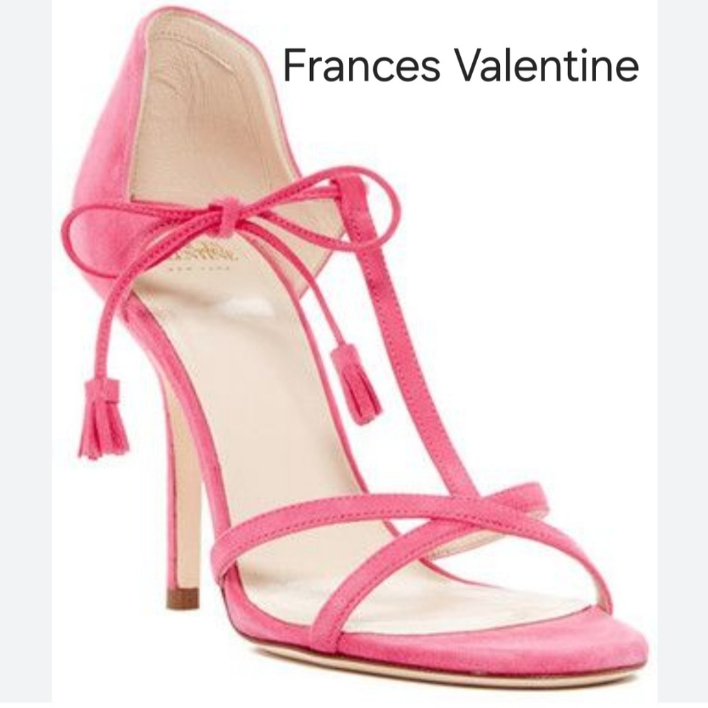 Hot Pink,Designer  Frances Valentine , Strappy Heels, Size 8